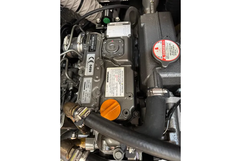 Slide: The Image of Engine of 2020 Beneteau Oceanis 30.1 sailboat, featuring Yanmar components. - 34