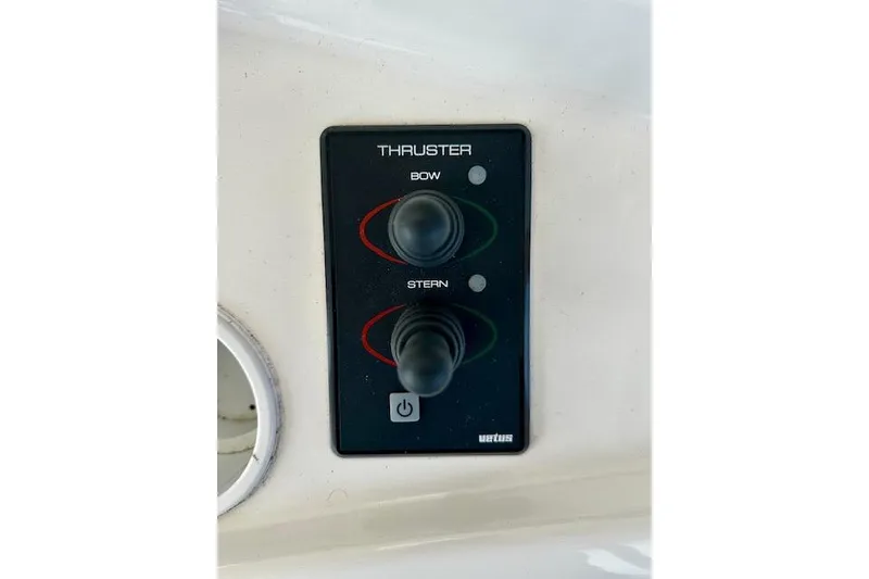 Slide: The Image of Control panel for bow and stern thrusters on 2001 Silverton 42 Convertible boat. - 25