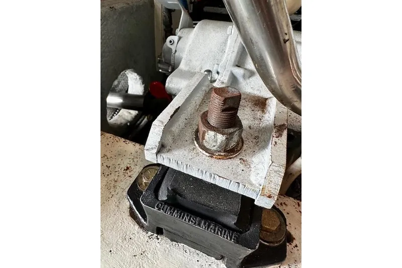 Slide: The Image of Engine mount detail of 2001 Silverton 42 Convertible boat. - 41