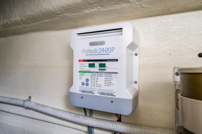 Slide: The Image of ProNautic 2420P marine battery charger installed on 2001 Navigator Pilothouse yacht. - 44