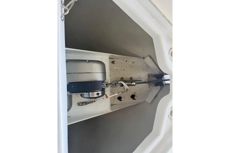 Slide: The Image of Anchor compartment of 2021 Cruisers Yachts 338 South Beach Edition Bow Rider. - 14