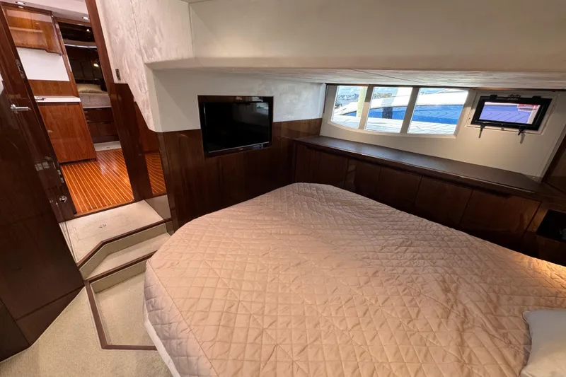 Slide: The Image of Luxurious interior of 2017 Galeon 445 HTS yacht with cozy bedroom and modern amenities. - 50