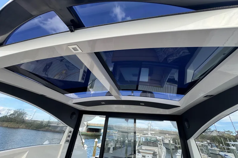 Slide: The Image of Interior view of 2017 Galeon 445 HTS yacht with panoramic sunroof. - 71