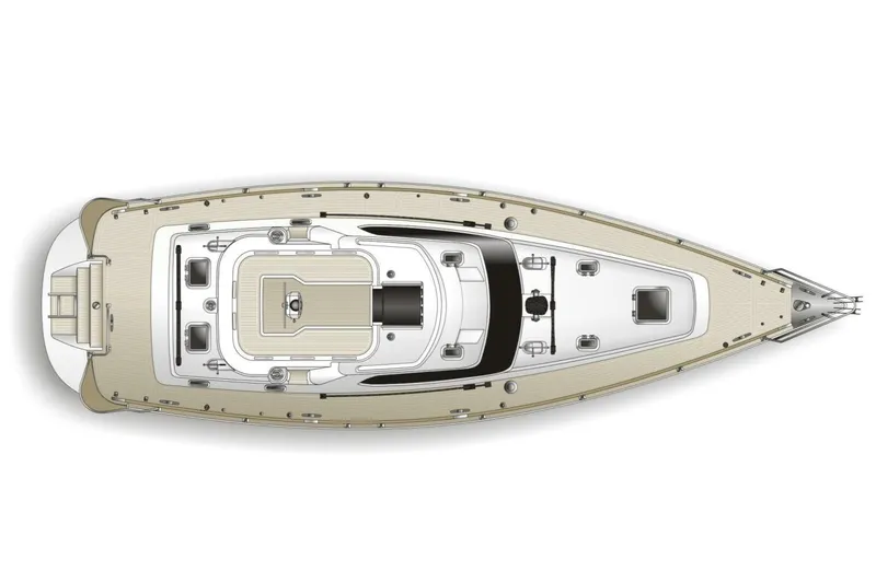 Slide: The Image of Top view of 2025 Hylas H48 yacht design, showcasing deck layout and features. - 21