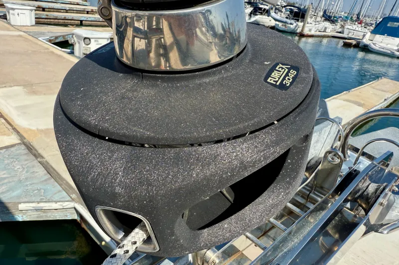 Slide: The Image of Catalina 425 sailboat winch, Furlex 304S, docked at marina, 2020 model. - 22