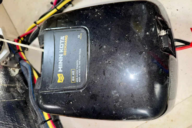 Slide: The Image of Minn Kota Deckhand DH 40 anchor winch on Catalina 425, 2020 model. - 73