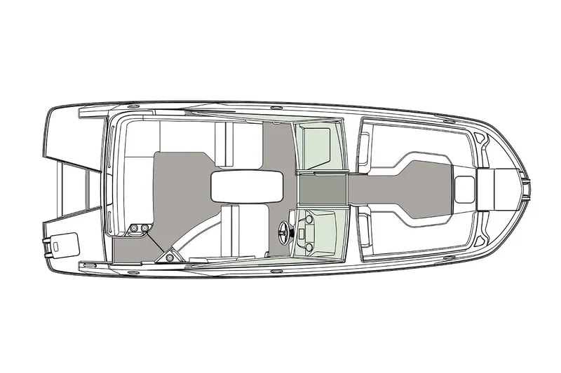 Slide: The Image of Manufacturer Provided Image: Top view layout of 2022 Hurricane SunDeck 235 OB boat. - 10