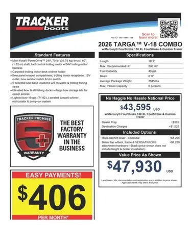 Slide: The Image of Tracker Targa V-18 Combo 2026 - 13