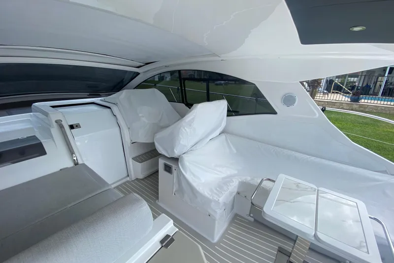 Slide: The Image of Luxurious interior of 2021 Azimut Atlantis 45 yacht with sleek seating and modern design. - 18