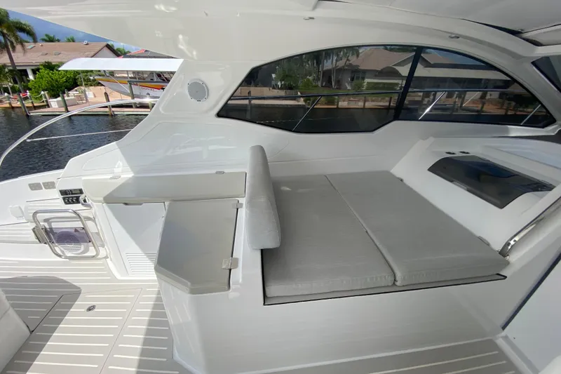 Slide: The Image of Luxurious interior of 2021 Azimut Atlantis 45 yacht with sleek seating and modern design. - 24