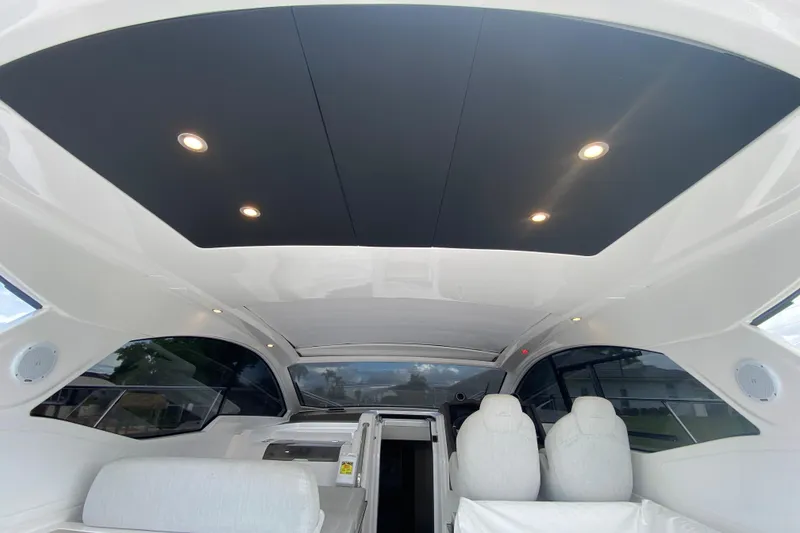 Slide: The Image of Interior view of 2021 Azimut Atlantis 45 yacht with modern design and lighting. - 28