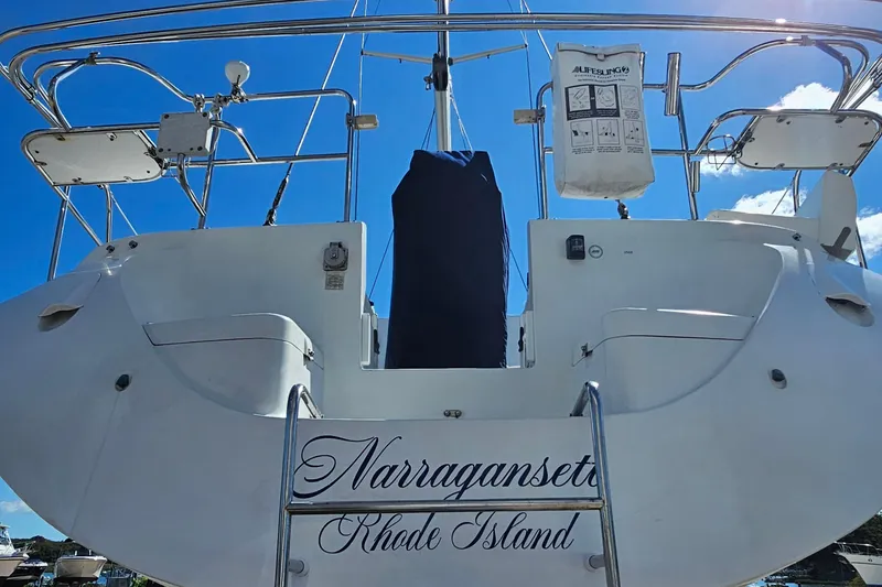 Slide: The Image of Sailboat stern view, Catalina 350, 2007, docked in Narragansett, Rhode Island. - 12