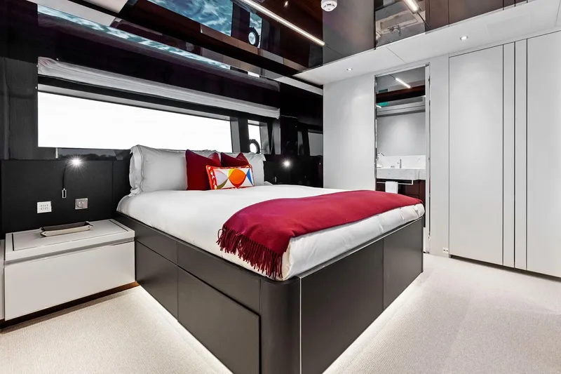 Slide: The Image of Luxurious bathroom on 2023 Riva 110' Dolcevita yacht with marble sink and modern fixtures. - 42