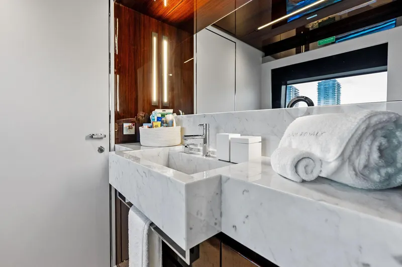 Slide: The Image of Luxurious bedroom interior of 2023 Riva 110' Dolcevita yacht with modern design. - 45