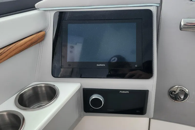 Slide: The Image of 2026 Regal LX9 boat interior with sleek design and modern features. - 19