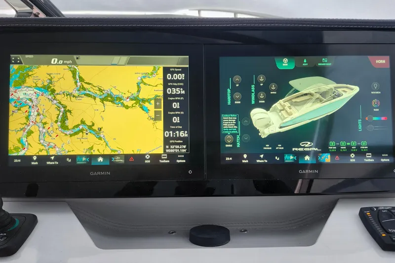 Slide: The Image of Luxurious interior of 2026 Regal LX9 boat with plush seating and modern design. - 28