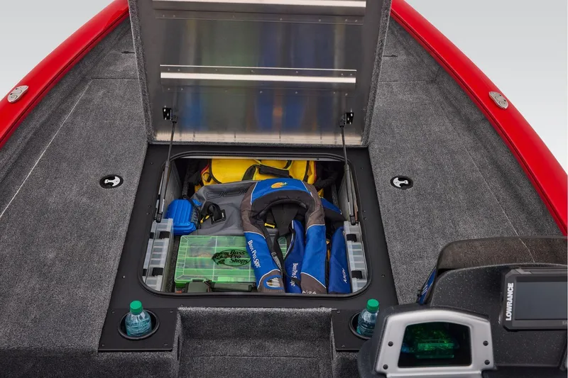 Slide: The Image of Open storage compartment in 2026 Tracker Pro Team 190 boat interior. - 21