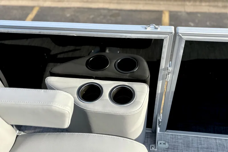 Slide: The Image of Cup holders on 2026 Sun Tracker Party Barge 22 RF DLX pontoon boat. - 27
