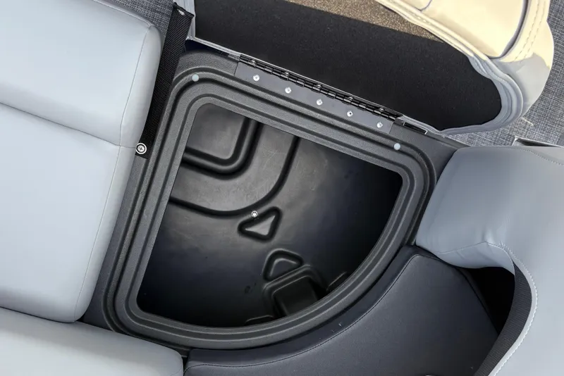 Slide: The Image of Storage compartment in 2026 Sun Tracker Party Barge 22 RF DLX pontoon boat. - 33