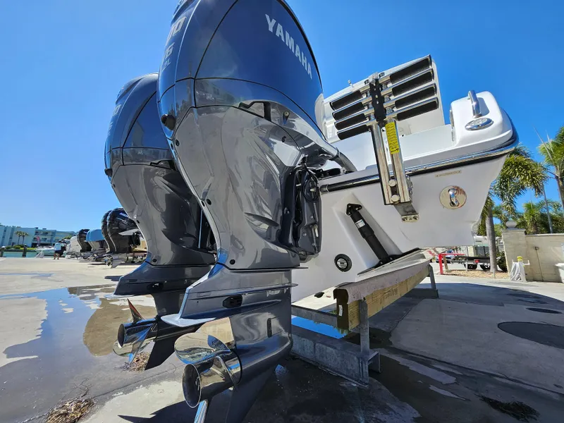 Slide: The Image of 2022 Century 2900 Center Console with Yamaha outboard motors on display. - 7