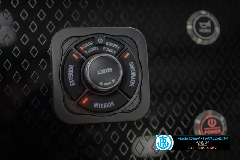 Slide: The Image of Control panel of 2026 Bennington 22 MFB boat with lighting options. - 42