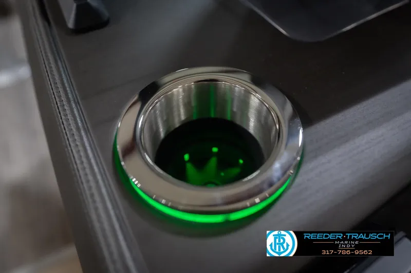 Slide: The Image of Stainless steel cup holder with green LED light on 2026 Bennington 22 MFB boat. - 51