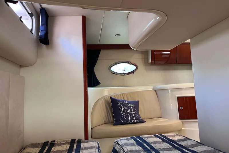 Slide: The Image of Interior of 2006 Fairline Targa 40 yacht with cozy seating and nautical decor. - 28