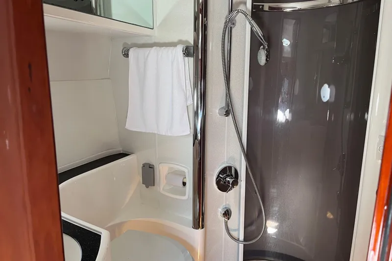 Slide: The Image of Bathroom interior of 2006 Fairline Targa 40 yacht with shower and towel. - 29