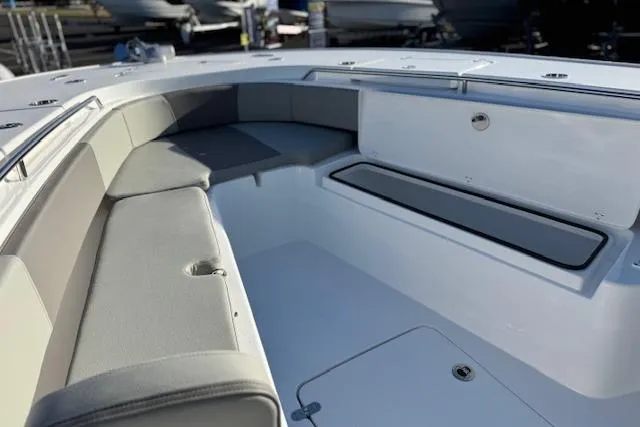 Slide: The Image of 2026 Cape Horn 36 XS boat interior with spacious seating and sleek design. - 4