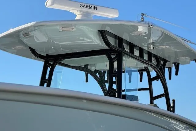 Slide: The Image of Cape Horn 36 XS 2026 boat with Garmin radar, sleek design, and sturdy T-top. - 8