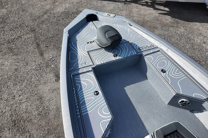 Slide: The Image of 2026 Xpress H22B Bay boat with stylish deck design and seating. - 10