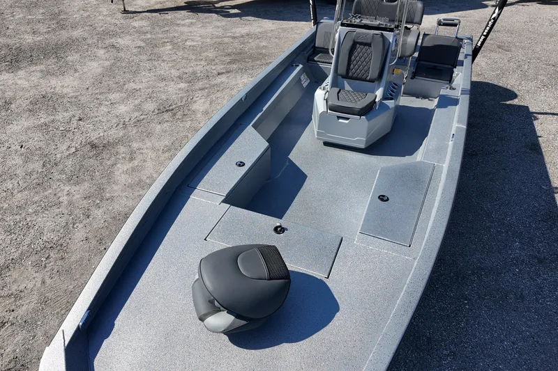 Slide: The Image of 2026 Xpress H24B Bay boat with sleek seating and spacious deck design. - 12