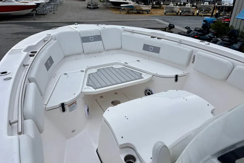 Slide: The Image of 2026 Sea Fox 288 Commander boat interior with spacious seating and modern design. - 11
