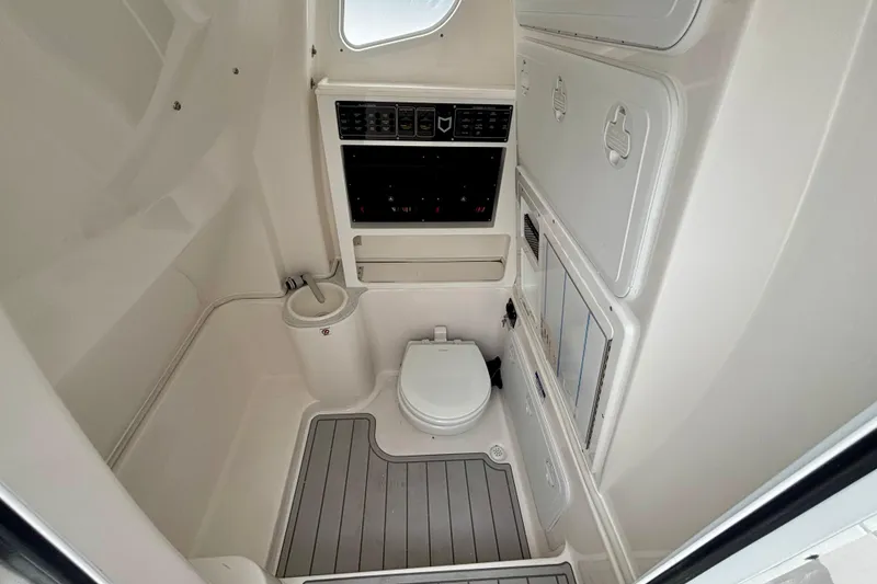 Slide: The Image of 2026 Sea Fox 288 Commander boat interior with modern bathroom amenities. - 20
