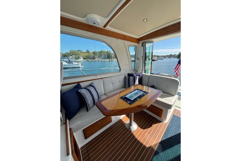 Slide: The Image of Luxurious interior of 2020 Back Cove 37 yacht with waterfront view. - 65