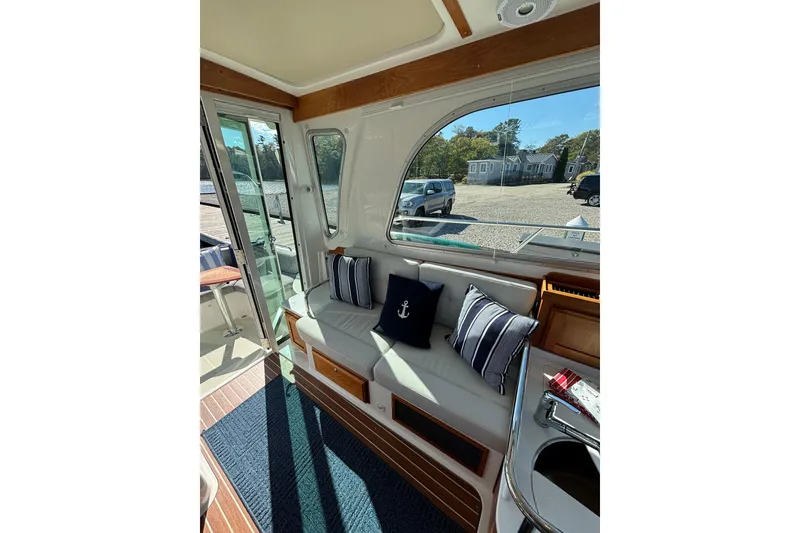 Slide: The Image of Interior of 2020 Back Cove 37 yacht with cozy seating and nautical decor. - 66