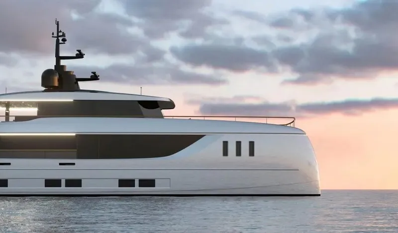 The Image of 2026 Sunreef 40M Explorer yacht on calm sea at sunset. - 1