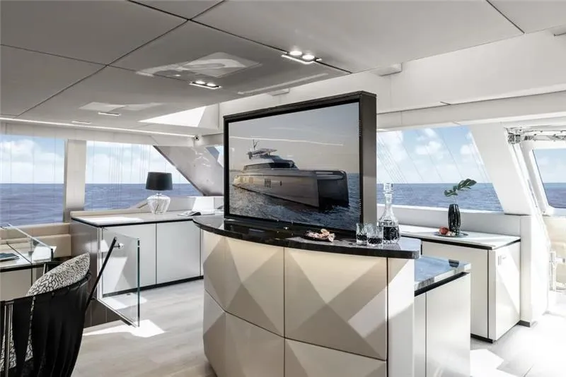 Slide: The Image of Luxurious interior of 2026 Sunreef 80 Sunreef Power yacht with modern design and ocean view. - 20