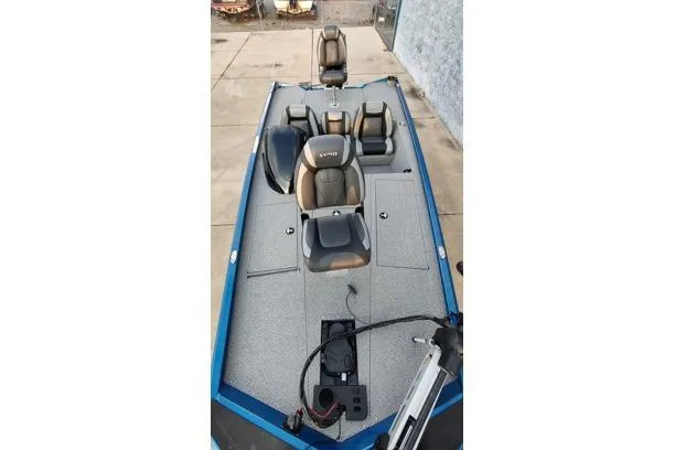 Slide: The Image of 2021 Lund 1775 Renegade fishing boat with seating and equipment on deck. - 3