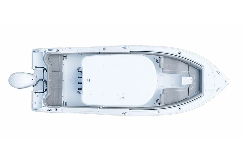 Slide: The Image of 2026 Sea Hunt Ultra 255 SE boat at marina, featuring Garmin navigation system. - 8