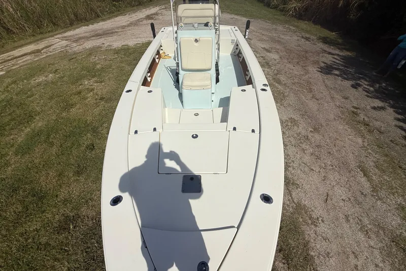 Slide: The Image of 2016 Pathfinder 2300 HPS boat on grass, viewed from above. - 18