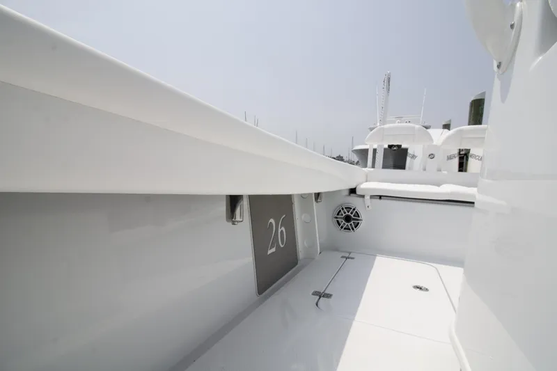 Slide: The Image of 2025 Yellowfin 26 Hybrid boat interior, showcasing sleek design and modern features. - 18