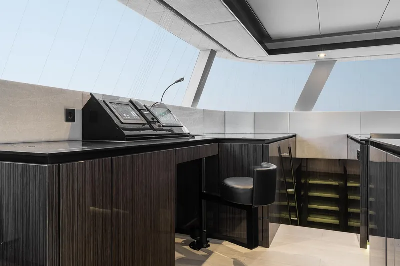 Slide: The Image of Modern helm station of 2026 Sunreef 70 yacht with sleek design and advanced controls. - 17