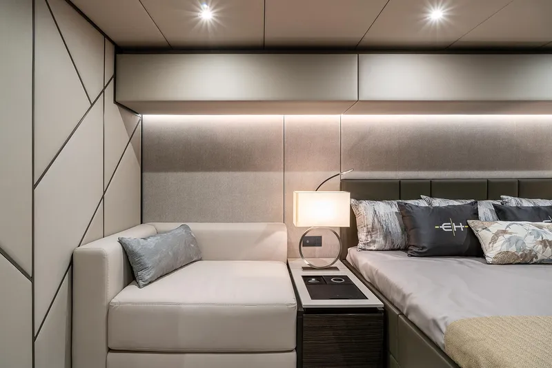 Slide: The Image of Luxurious interior of 2026 Sunreef 80 yacht with modern design and elegant furnishings. - 20
