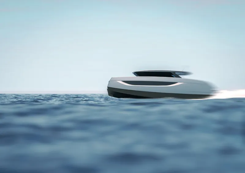 Slide: The Image of 2026 Sunreef 44 Ultima yacht cruising on open water, sleek and modern design. - 5