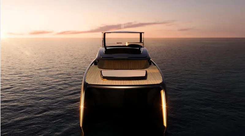 Slide: The Image of Luxury Sunreef 66 Ultima yacht at sunset, 2026 model, on calm ocean waters. - 13