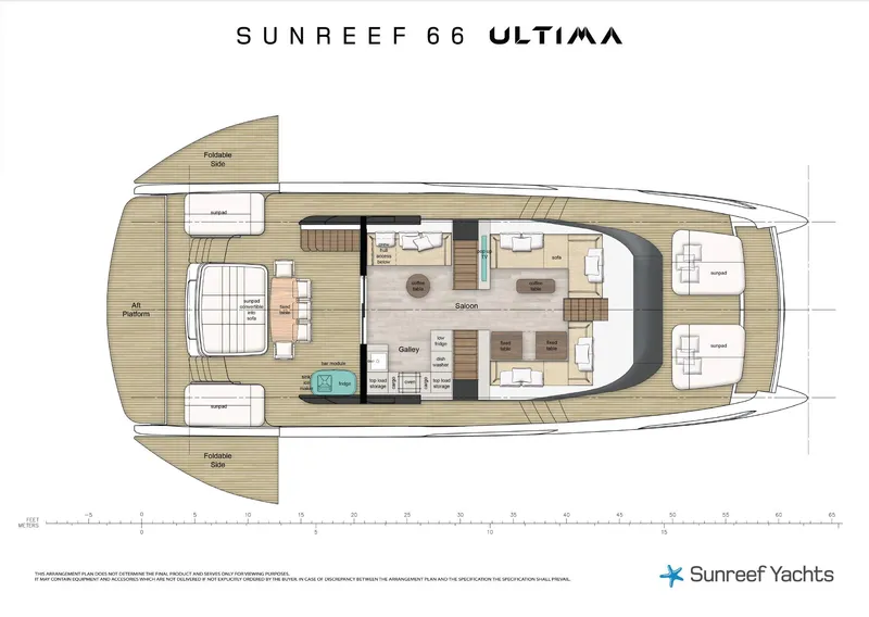 Slide: The Image of Floor plan of 2026 Sunreef 66 Ultima luxury yacht, showcasing interior layout and design. - 15