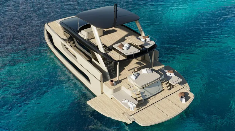 Slide: The Image of Luxury Sunreef 66 Ultima yacht, 2026 model, cruising on clear blue waters. - 3