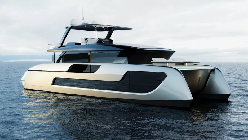 The Image of Luxury Sunreef 77 Ultima yacht, 2026 model, cruising on open water. - 1