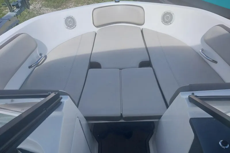 Slide: The Image of 2017 Bayliner VR5 Bowrider OB interior with spacious seating and modern design. - 8